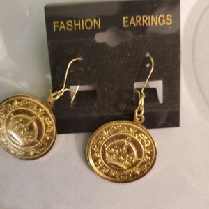 Gold coin earrings